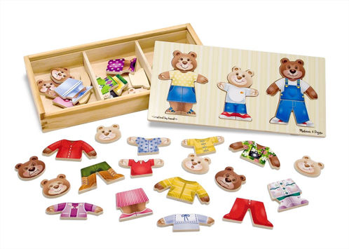 Picture of Wooden Bear Family Dress-Up Puzzle