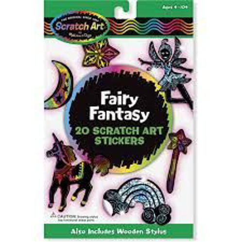 Picture of Scratch Art Fairy Fantasy 20-Piece Sticker Kit - Holographic and Multicolor