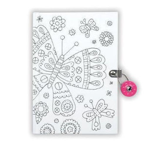 Picture of Butterfly Color-In Locked Diary