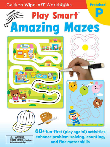 Picture of Play Smart Amazing Mazes: Write-off Workbook with Erasable Marker