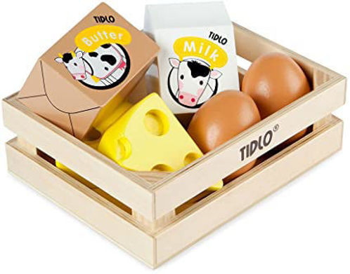 Picture of Wooden Eggs and Dairy -BIgJigs Toys - Pretend Play