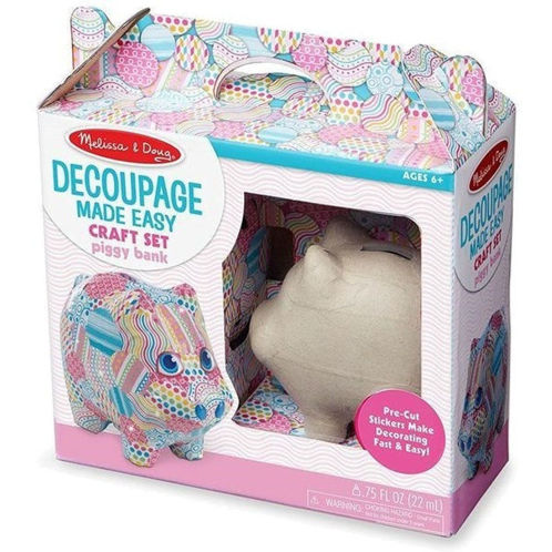 Picture of Melissa & Doug Decoupage Made Easy Craft Set Piggy Bank