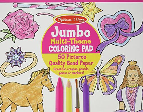 Picture of Jumbo Coloring Pad pink- Horses, Hearts, Flowers & More