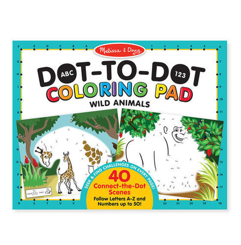 Picture of ABC 123 Dot-Dot Coloring Pad - Wild Animals