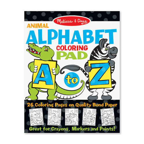Picture of Animal Alphabet Coloring Pad  A to Z