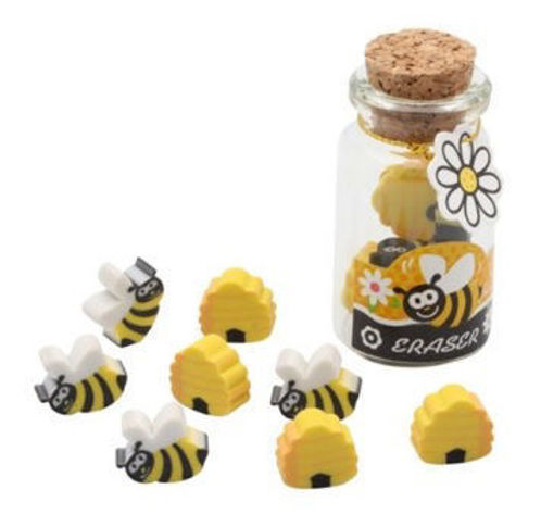Picture of Honey Bee Erasers in Jar