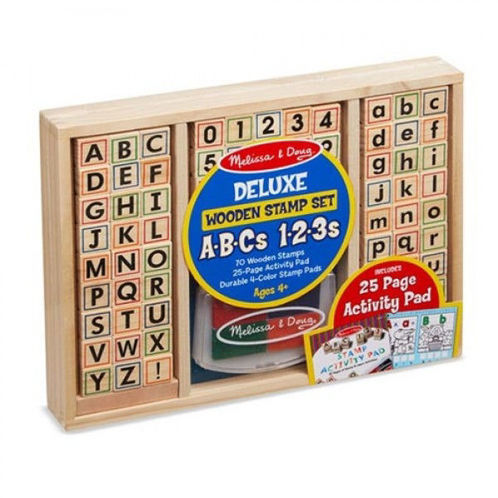 Picture of Deluxe Wooden Stamp Set - ABCs 123s