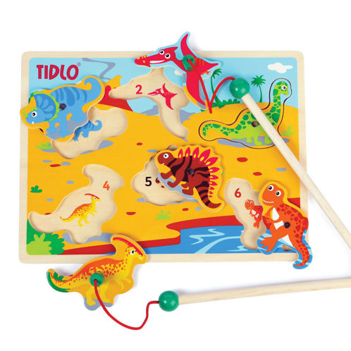 Picture of Tidlo Wooden Magnetic Dino Fun with Rods, Magnet Board Toy