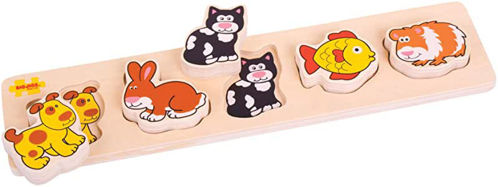 Picture of Bigjigs Toys Wooden Chunky Lift and Match Pets Puzzle