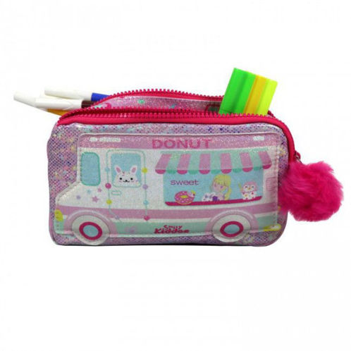 Picture of Smily Kiddos Fancy Donut Pencil Case - Teddy Theme Pink