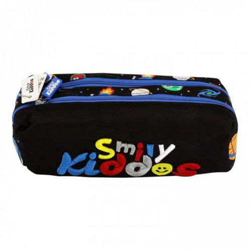 Picture of Smily Kiddos Twin Zipper Pencil Pouch Black
