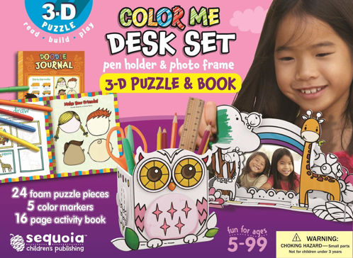 Picture of Color Me Desk Set - Pen Holder & Photo Frame - 3-D Puzzle &  Book