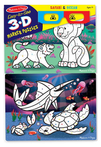 Picture of Easy-to-See 3-D Marker Coloring Puzzles - Safari and Ocean