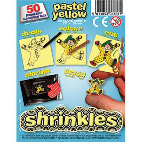 Picture of Shrink Art Classroom Pack 101x131mm (50 Sheets) - Pastel Yellow