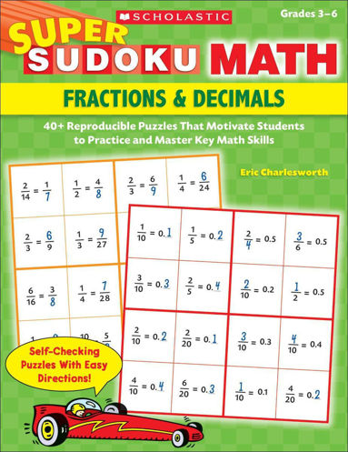 Picture of Super Sudoku Math Fractions & Decimals Grades 3-6