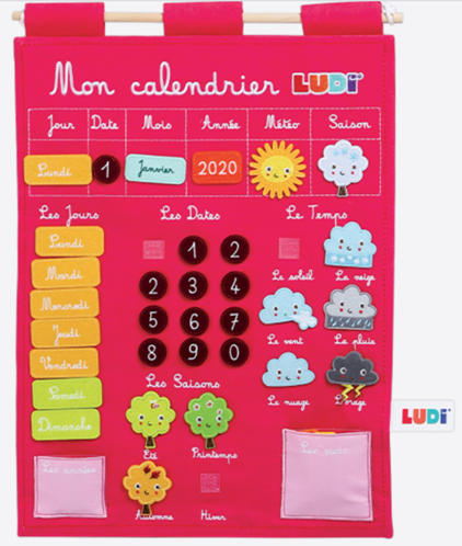 Picture of Calendar Panel - Pink - LUDI - FRENCH