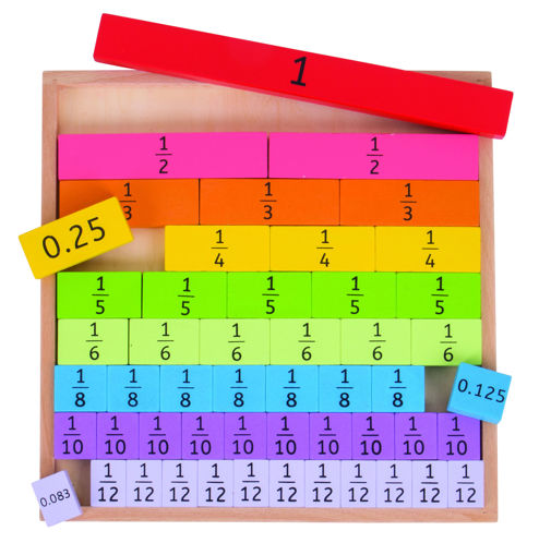 Picture of Fractions Tray - BigJigs Toys - Wooden Math Game