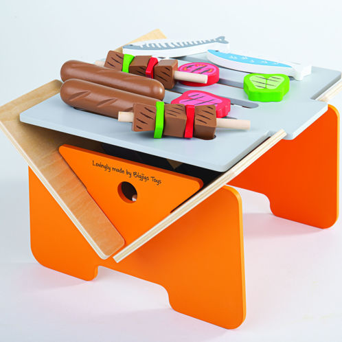 Picture of Wooden Tabletop BBQ Playset - Wooden Pretend Toys - BigJigs
