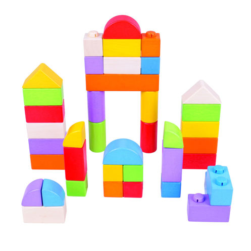 Picture of Click Wooden Colorful Blocks - Educational Toys - Baby Play - BigJigs