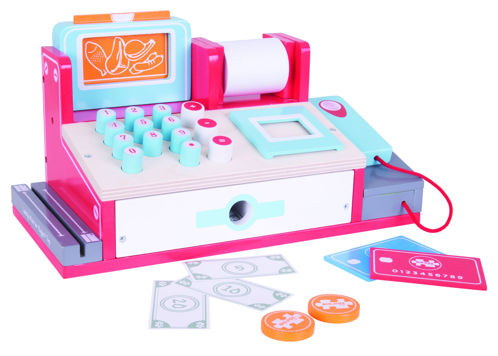 Picture of Shop Till with Scanner - Wooden - Pretend Play - BigJigs