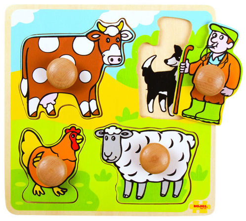 Picture of My First Peg Puzzle Farm - Wooden Puzzle - BigJigs