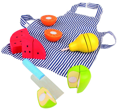 Picture of Cutting Fruit Chef Set - Wooden Pretend Play set - BigJigs