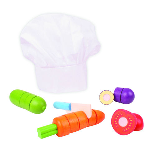 Picture of Cutting Vegetables Chef Set - Wooden Pretend Play - BigJigs