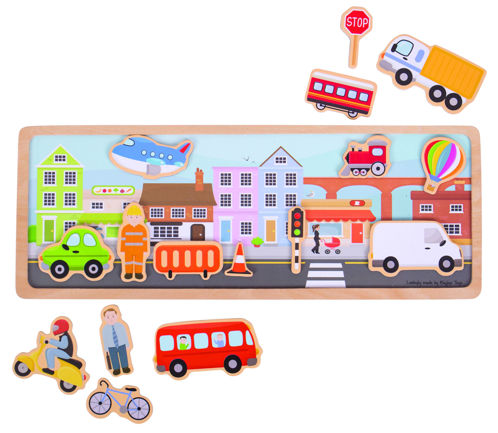 Picture of Magnetic Board - City - Educational Wooden Toys - BigJigs