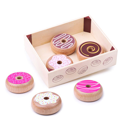 Picture of Donghnut Crate  - Wooden Pretend Toys - BigJigs