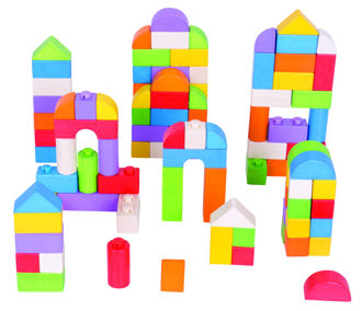 Picture of Click Blocks - Colored - 100 pieces - Educational Toys - Wooden Blocks - BigJigs