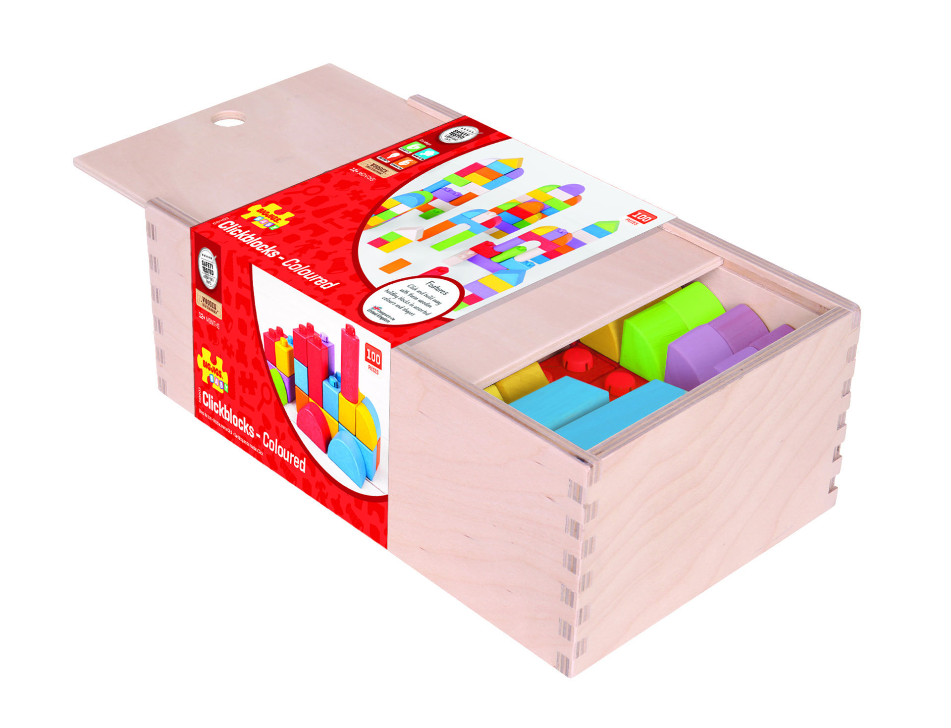 Click Blocks Colored 100 pieces Educational Toys Wooden Blocks