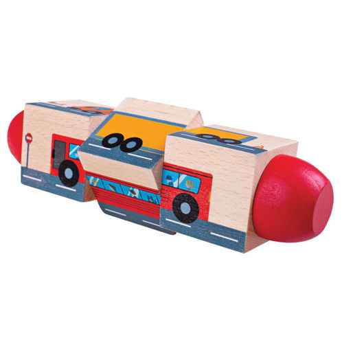 Picture of Vehicle Twist Blocks - Wooden Educational Toys -Baby Toys - Baby Play - BigJigs