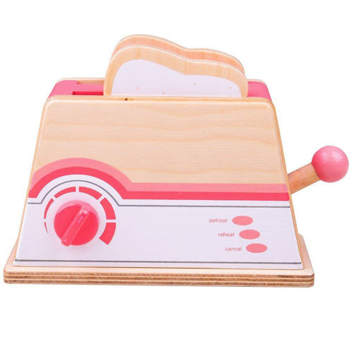 Picture of Pink Toaster - Wooden Pretend Play - BigJigs