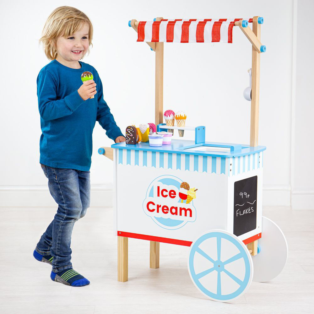 Ice Cream Cart Wooden Pretend Play BigJigs Shop Kids Toy Online Little Thinker
