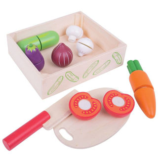 Picture of Cutting Veg Crate - Wooden Play Food - BigJigs