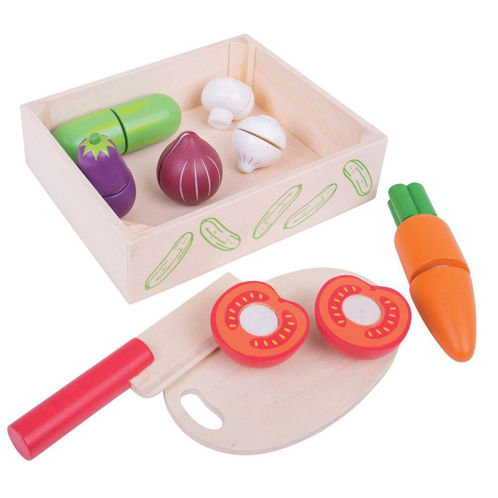 Picture of Cutting Veg Crate - Wooden Play Food - BigJigs