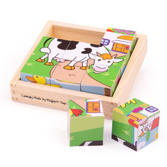 Picture of Animal Cube Puzzle - Wooden Puzzles - BigJigs