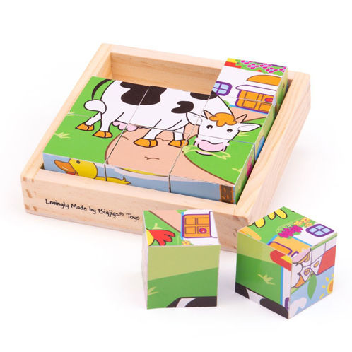 Picture of Animal Cube Puzzle - Wooden Puzzles - BigJigs