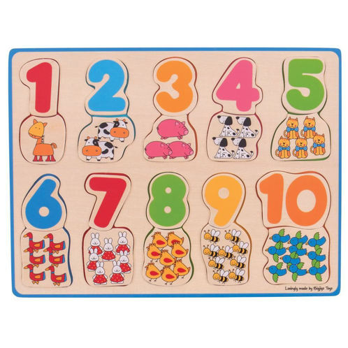 Picture of Number and Colour Matching Puzzle - Wooden Puzzle - BigJigs