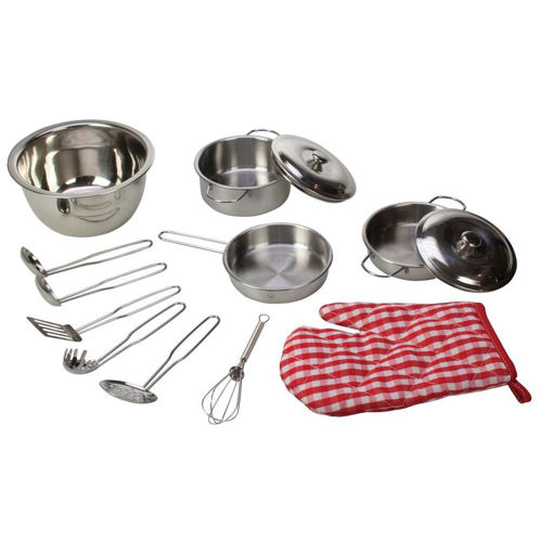 Picture of Stainless Steel Kitchenware Set - Pretend Play - Kitchen Play Set - BigJigs