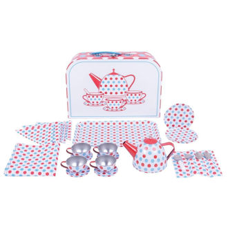 Picture of Tin Tea Set in a Case - Pretend Play - Play House - BigJigs
