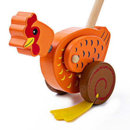 Picture of Wooden Chicken Pull Along - Baby Wooden Toys - BigJigs
