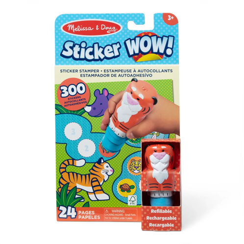 Picture of Melissa & Doug Sticker WOW!™ 24-Page Activity Pad and Sticker Stamper, 300 Stickers, Arts and Crafts Fidget Toy Collectible Character – Tiger