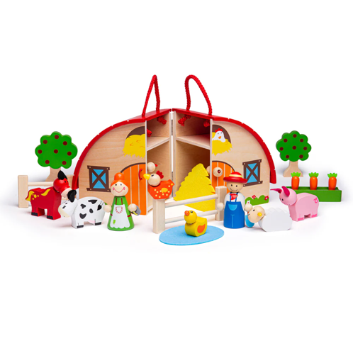Picture of Mini Farm Playset - BigJigs- Wooden Toys