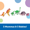 Picture of Learning Resources Jumbo Dinosaurs, Mommas and Babies, T-Rex, Stegosaurus, and Brachiosaurus, 6 Animals
