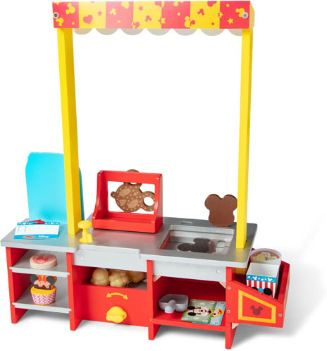 Picture of Melissa & Doug Disney Snacks & Popcorn Wooden Pretend Play Food Counter – 33pc